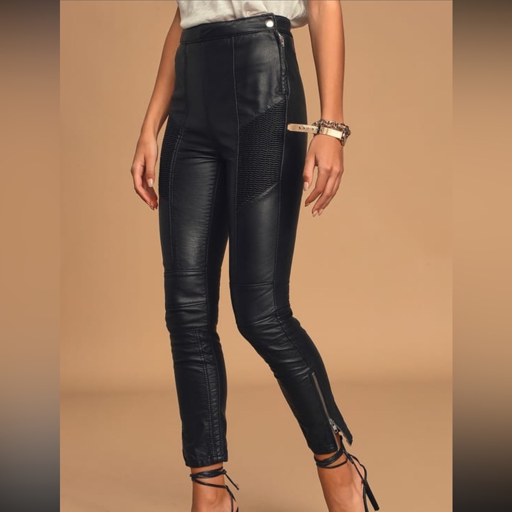 Black Vegan Leather Legging Pants Size 0